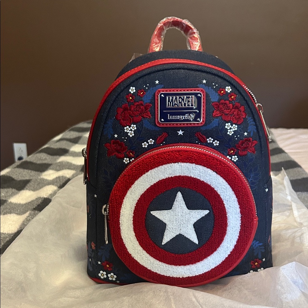 Loungefly Marvel Red and Blue Kids Backpack